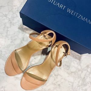 Stuart Weitzman Nearlynude Leather Strappy Sandals